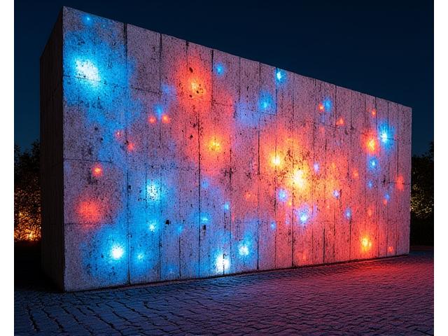 Detailed projection mapping transforming the facade of a building into a vibrant, moving canvas.