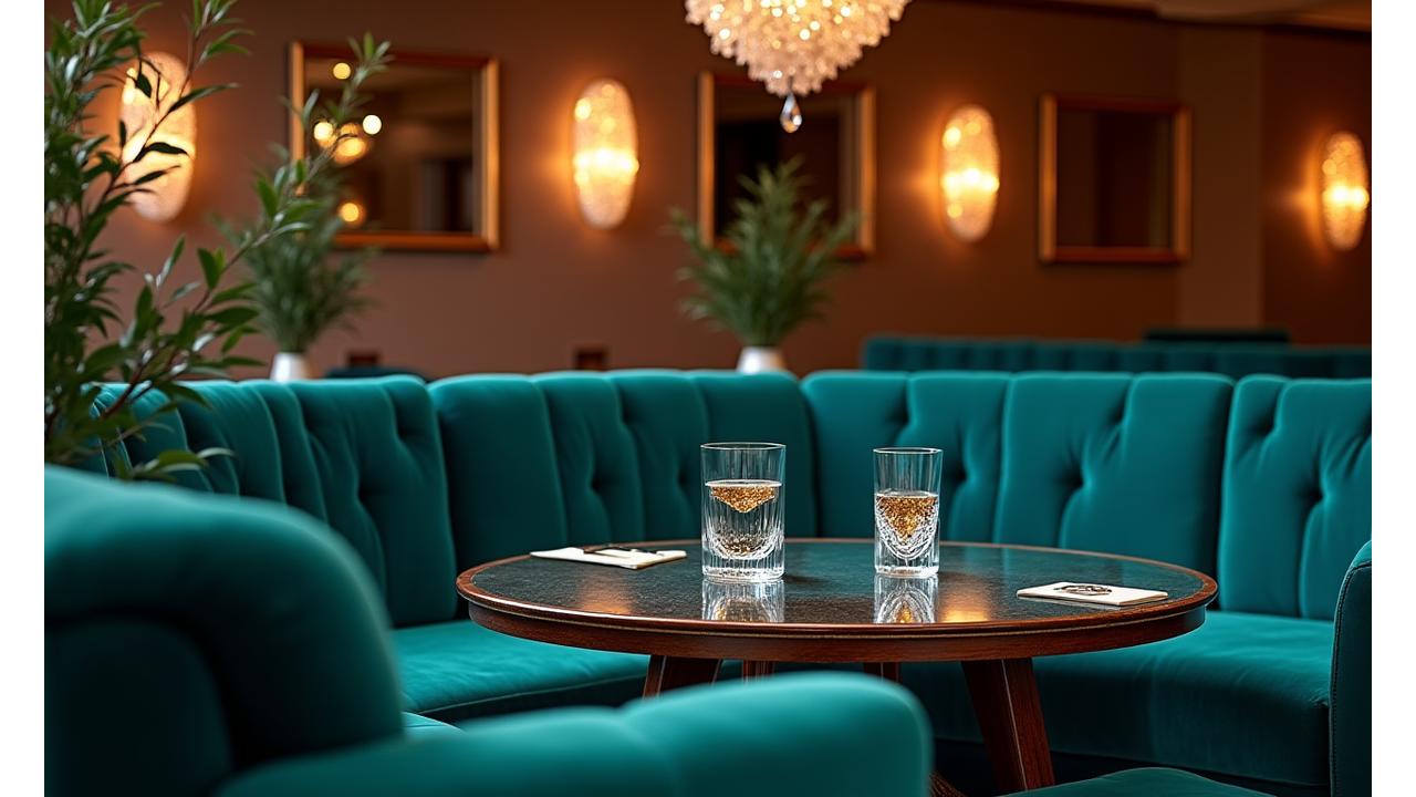 Luxurious VIP lounge setup with comfortable seating, soft lighting, and branded accents for exclusive events